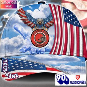 Cleveland Browns Cap Pride US 4th Of July Cap Veterans Cap Custom Name