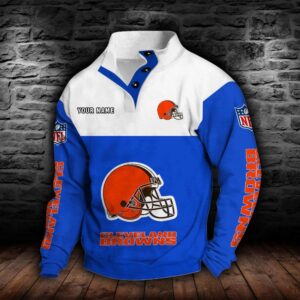 Cleveland Browns Double Breasted Stand Collar Hoodie