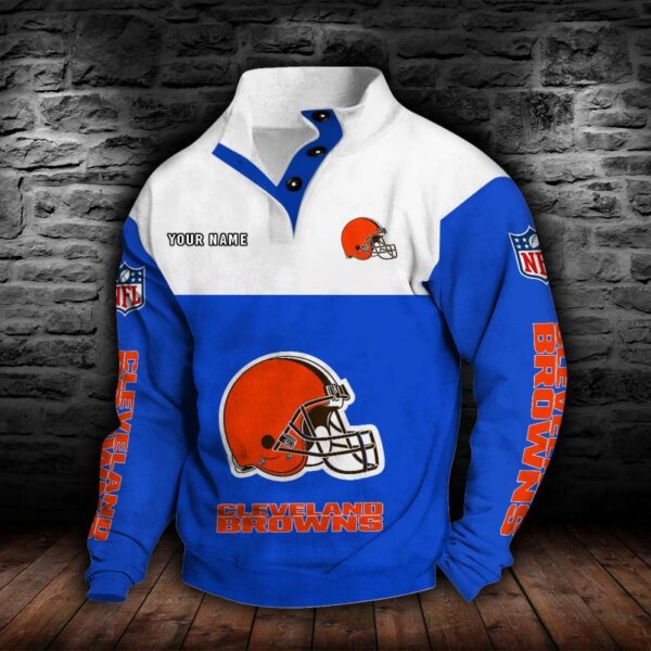 Cleveland Browns Double Breasted Stand Collar Hoodie
