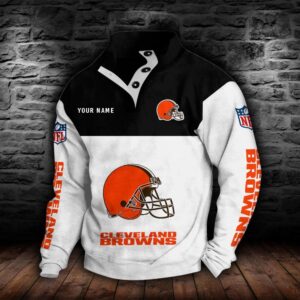 Cleveland Browns Double Breasted Stand Collar Hoodie
