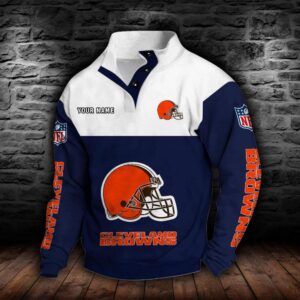 Cleveland Browns Double Breasted Stand Collar Hoodie