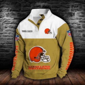 Cleveland Browns Double Breasted Stand Collar Hoodie