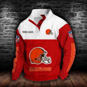Cleveland Browns Double Breasted Stand Collar Hoodie