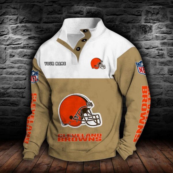 Cleveland Browns Double Breasted Stand Collar Hoodie