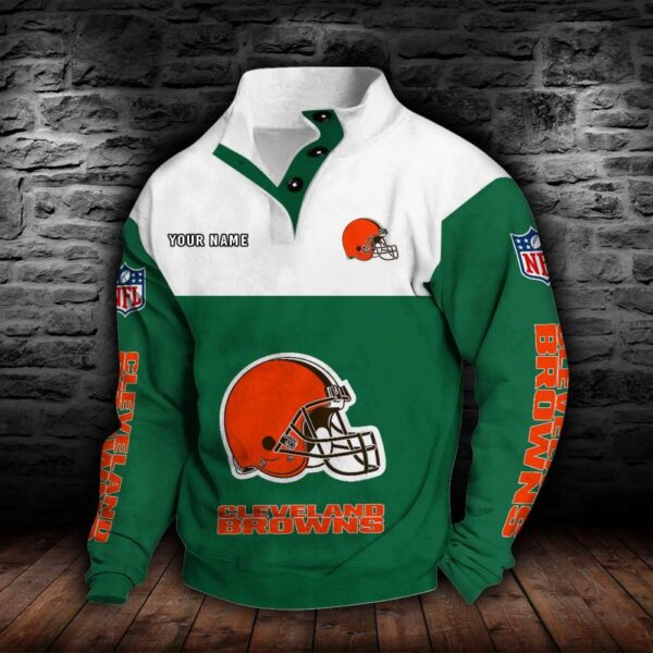 Cleveland Browns Double Breasted Stand Collar Hoodie