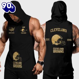 Cleveland Browns Men Workout Hooded Tank Top