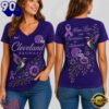 Cleveland Browns NFL Alzheimer’s Awareness Month V neck T Shirt, NFL Fan V Neck Shirt