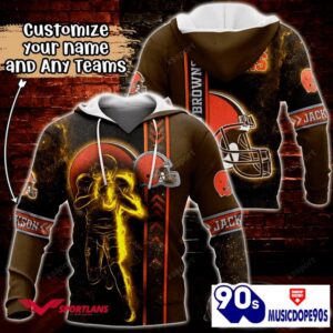 Cleveland Browns NFL Custom Name 3D Hoodie Teams Shirt For Fans