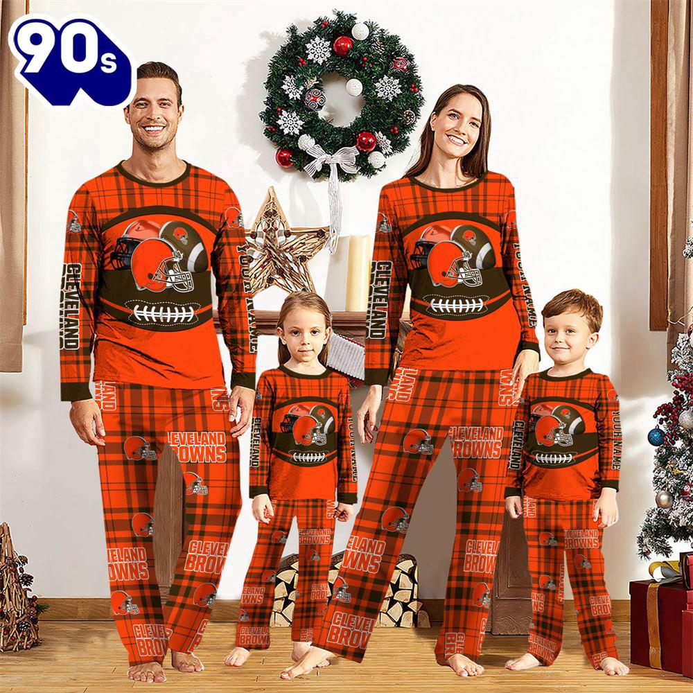NFL Family Pajama Set, Cleveland Browns NFL Custom Your Name Football Team Pajamas NFL Family Pajama Set, Cleveland Browns NFL Custom Your Name Football Team Pajamas
