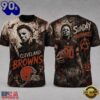 Cleveland Browns NFL Michael Myers Sunday Nightmares Horror Halloween 3D T Shirt, NFL Trending Shirt