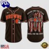 Cleveland Browns NFL Stand For The Flag Kneel For The Cross Baseball Jersey Shirt , Trending NFL Jersey