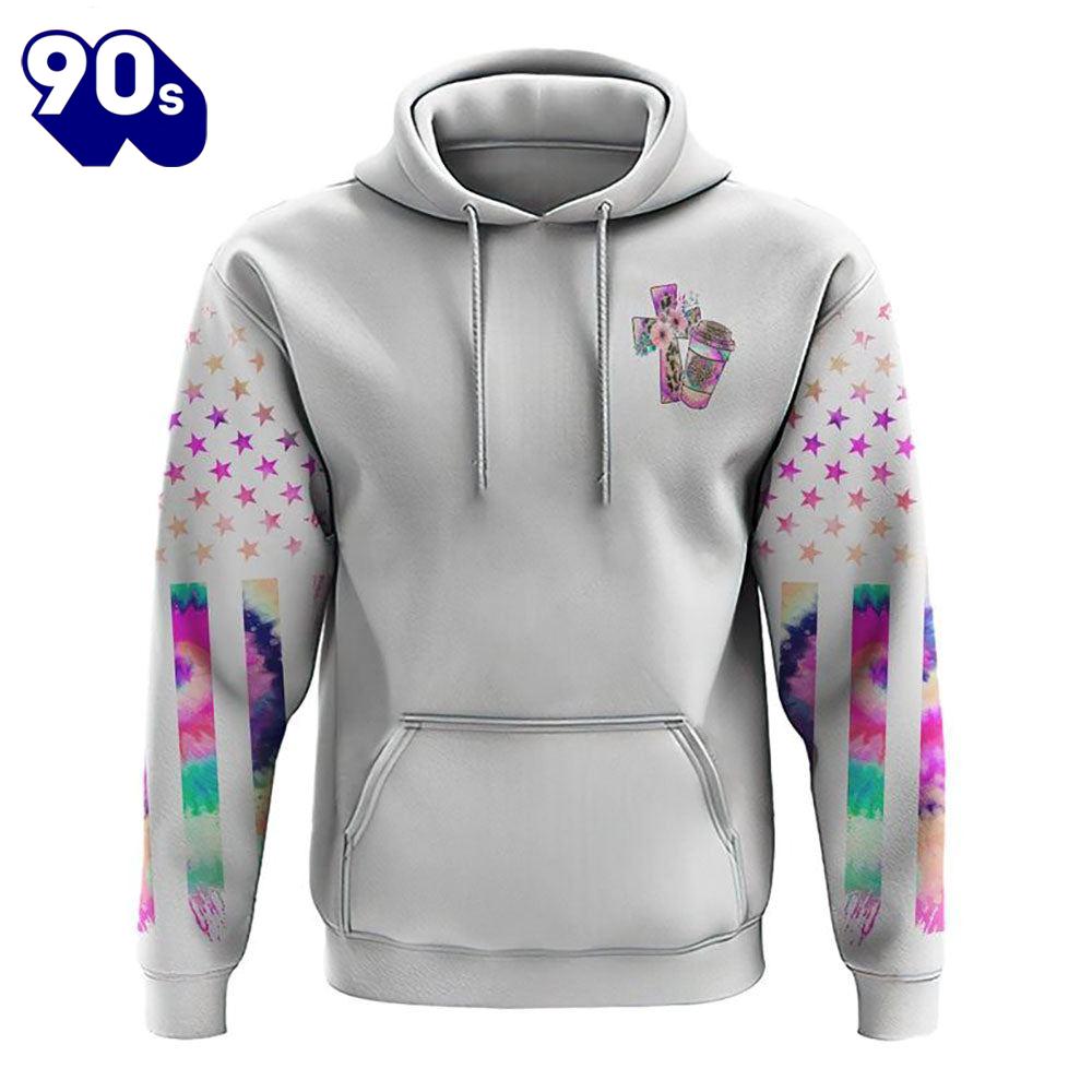 Coffee Gets Me Started Jesus Keeps Me Going Colorful Cross Faith Flag Tie Dye 3D Hoodie Coffee Gets Me Started Jesus Keeps Me Going Colorful Cross Faith Flag Tie Dye 3D Hoodie
