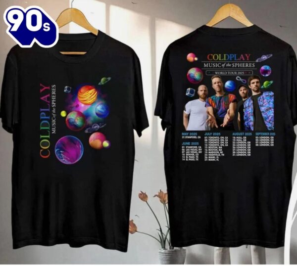 Coldplay Music Of The Spheres Tour 2025 Shirt Coldplay Band Concert Shirt For Fans