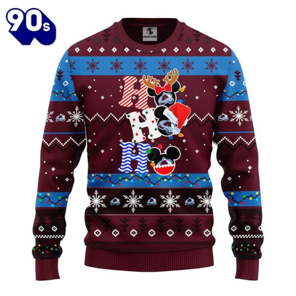 Colorado Avalanche Hohoho Mickey Christmas Ugly Sweater  Gift Christmas