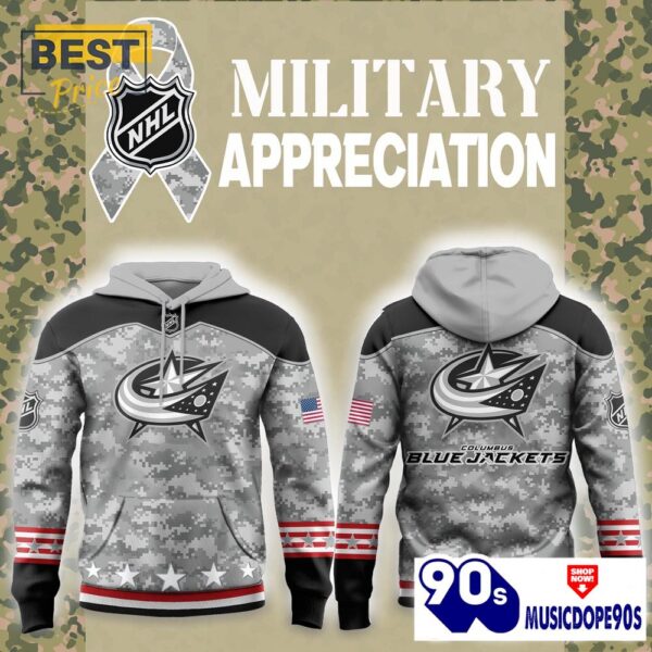 Columbus Blue Jackets 2024 Military Appreciation Hoodie, Jogger, Cap
