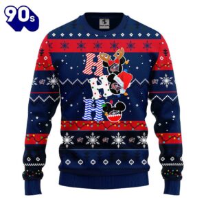 Columbus Blue Jackets Hohoho Mickey Christmas Ugly Sweater