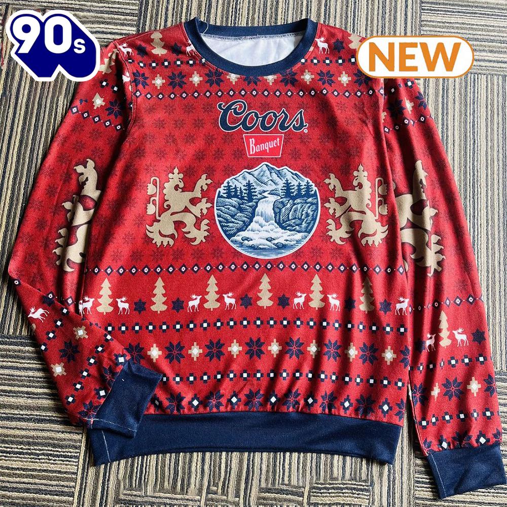 Coors Banquet Reindeer Xmas Ugly Christmas Sweater Coors Banquet Reindeer Xmas Ugly Christmas Sweater