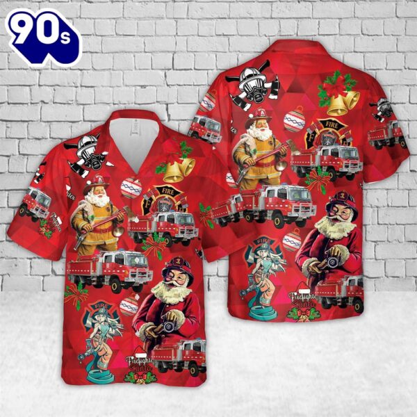 Country Fire Authority (CFA) Tanker Christmas Hawaiian Shirt