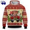 Cow Christmas Funny Farm Truck Red Christmas Hoodie All Over Print  , Pet Christmas 3d Shirt