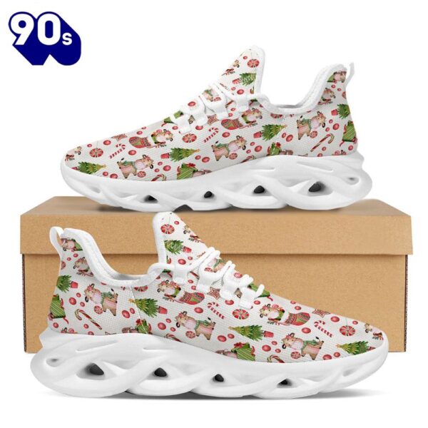 Cow Christmas Print Pattern White Max Soul Shoes
