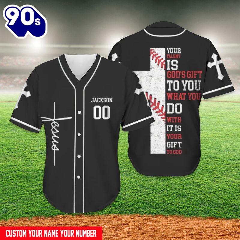 Cross Baseball Jersey - Your Talent Is God's Gift To You What You Do Custom Baseball Jersey Gift Christmas Cross Baseball Jersey - Your Talent Is God's Gift To You What You Do Custom Baseball Jersey Gift Christmas