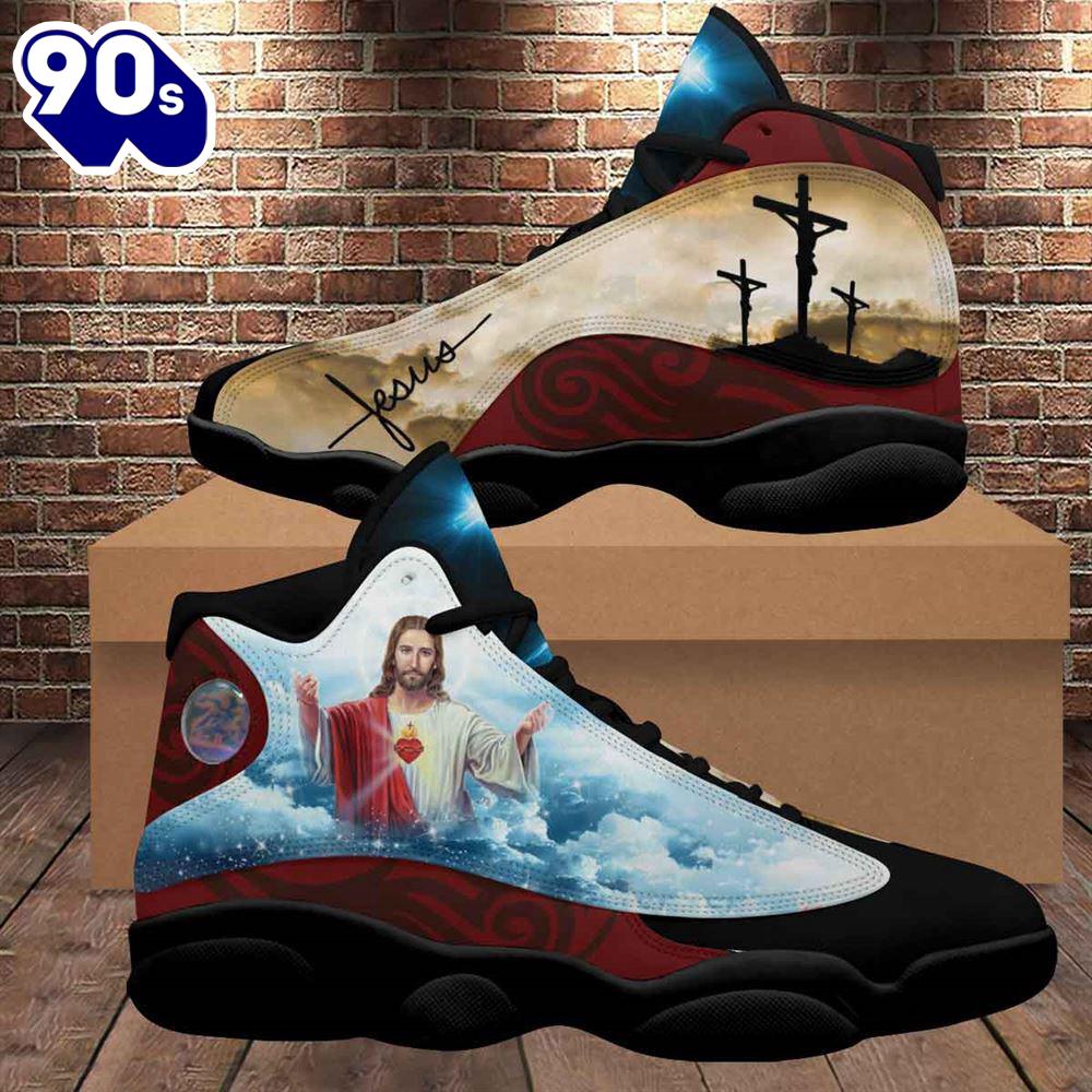 Cross Jesus Portrait Art With Heart Jd13 Shoes For Man And Women Gift Christmas Cross Jesus Portrait Art With Heart Jd13 Shoes For Man And Women Gift Christmas