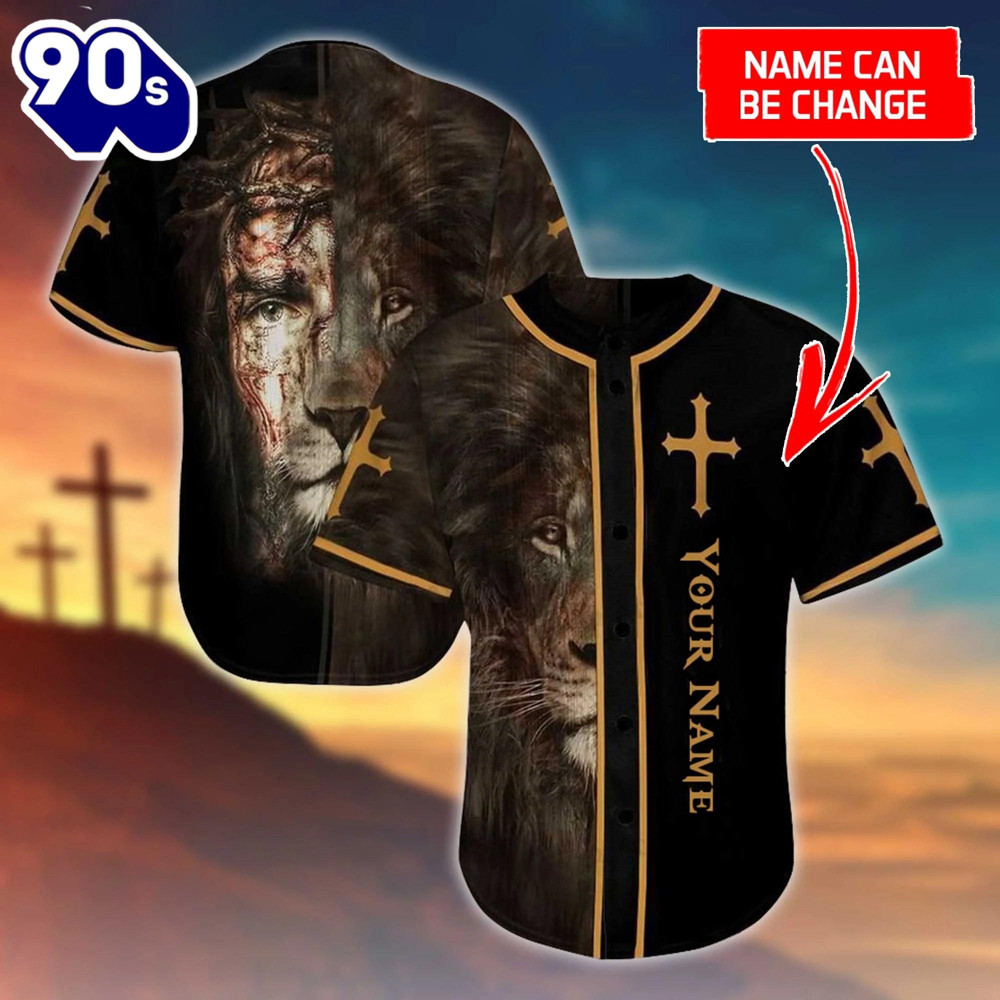 Cross, Lion Baseball Jersey - Custom Printed 3D Baseball Jersey Shirt For Men and Women Gift Christmas Cross, Lion Baseball Jersey - Custom Printed 3D Baseball Jersey Shirt For Men and Women Gift Christmas