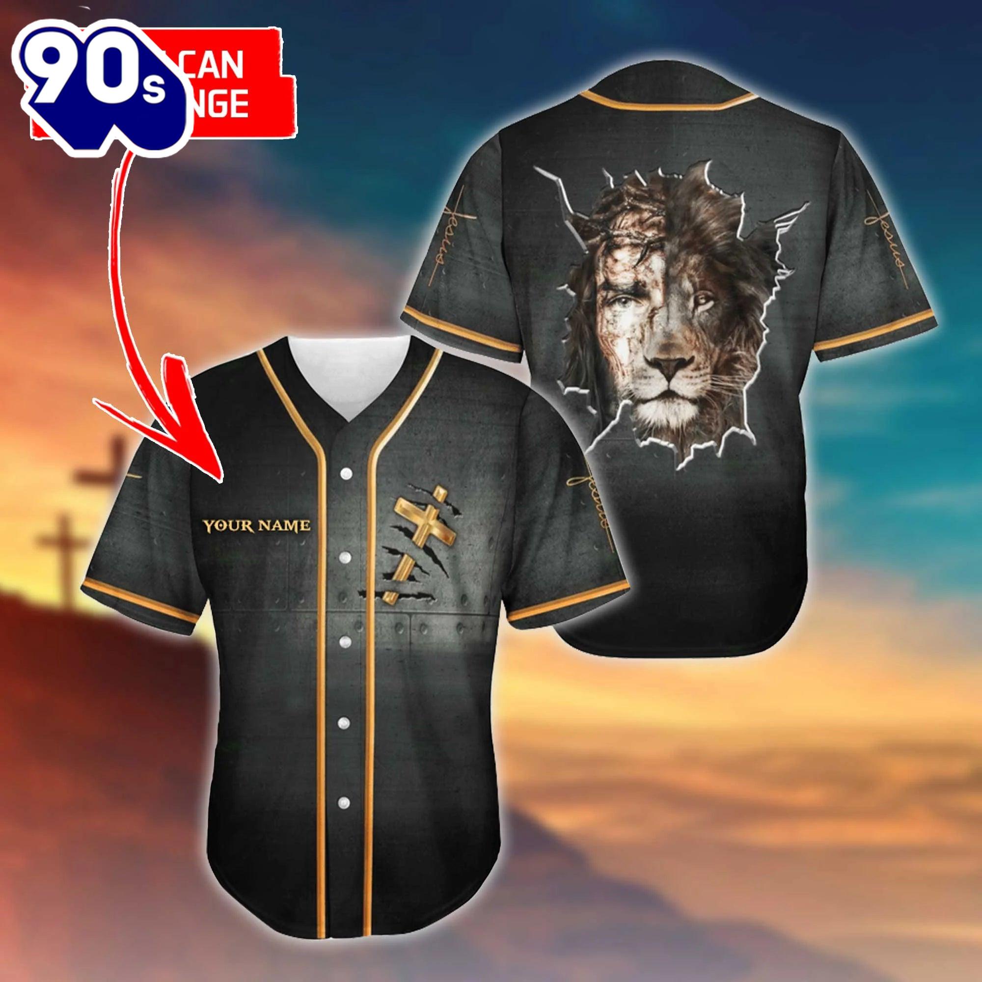Cross, Lion Baseball Jersey - The Cross In My Heart Custom Baseball Jersey For Men Women Gift Christmas Cross, Lion Baseball Jersey - The Cross In My Heart Custom Baseball Jersey For Men Women Gift Christmas