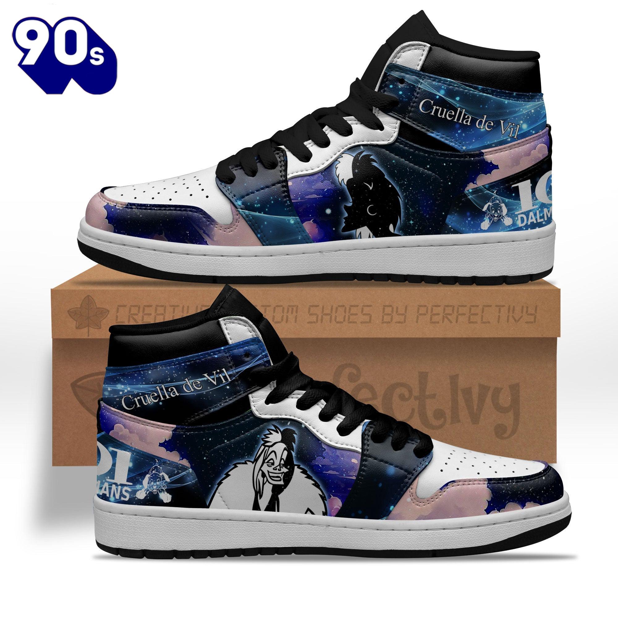 Cruella de Vil Silhouette J1 Shoes Custom For Fans Sneakers Cruella de Vil Silhouette J1 Shoes Custom For Fans Sneakers
