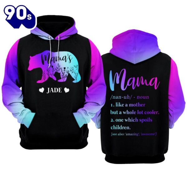 Custom Autism Awareness Hoodie 3D  Mama Bear  Gift Christmas