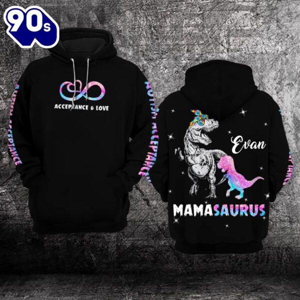 Custom Autism Awareness Hoodie 3D  Mamasaurus Autism  Gift Christmas
