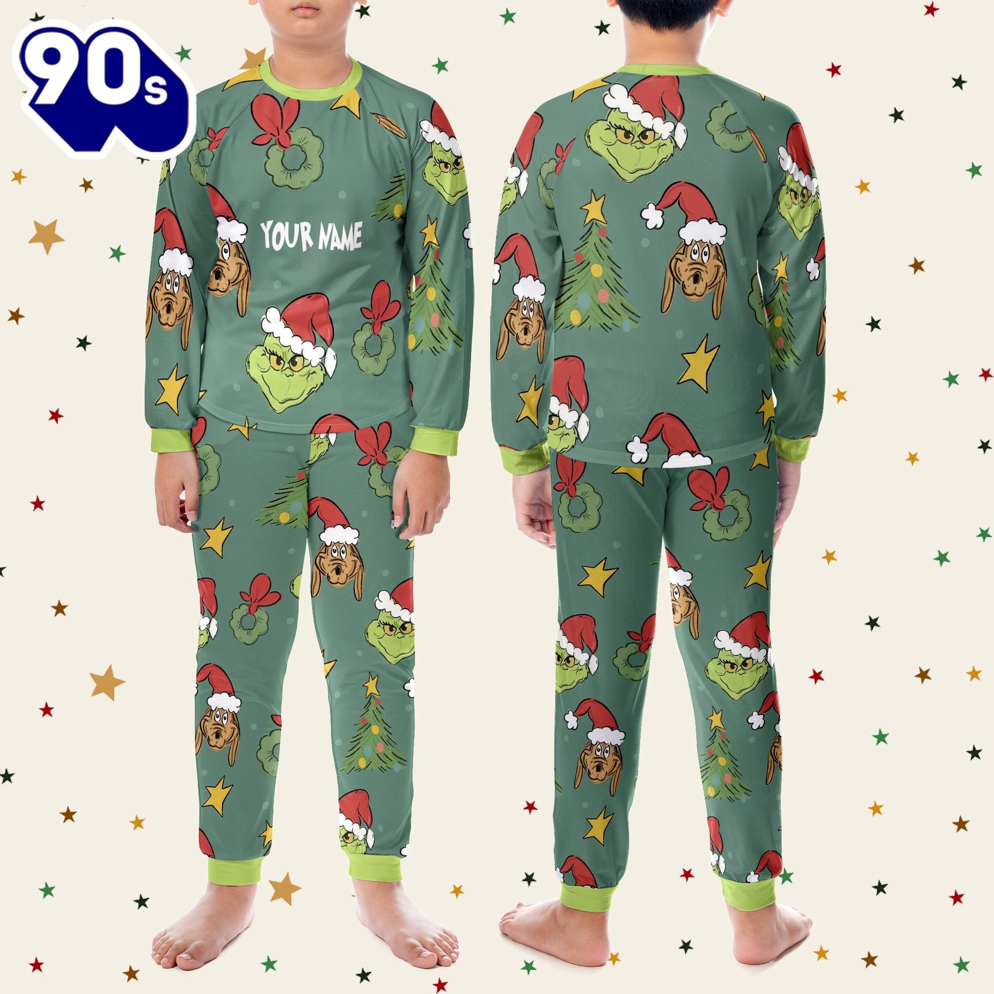 Custom Christmas Grinch Pattern Pajamas Set - Family Disneyland Matching Pajamas Set Custom Christmas Grinch Pattern Pajamas Set - Family Disneyland Matching Pajamas Set