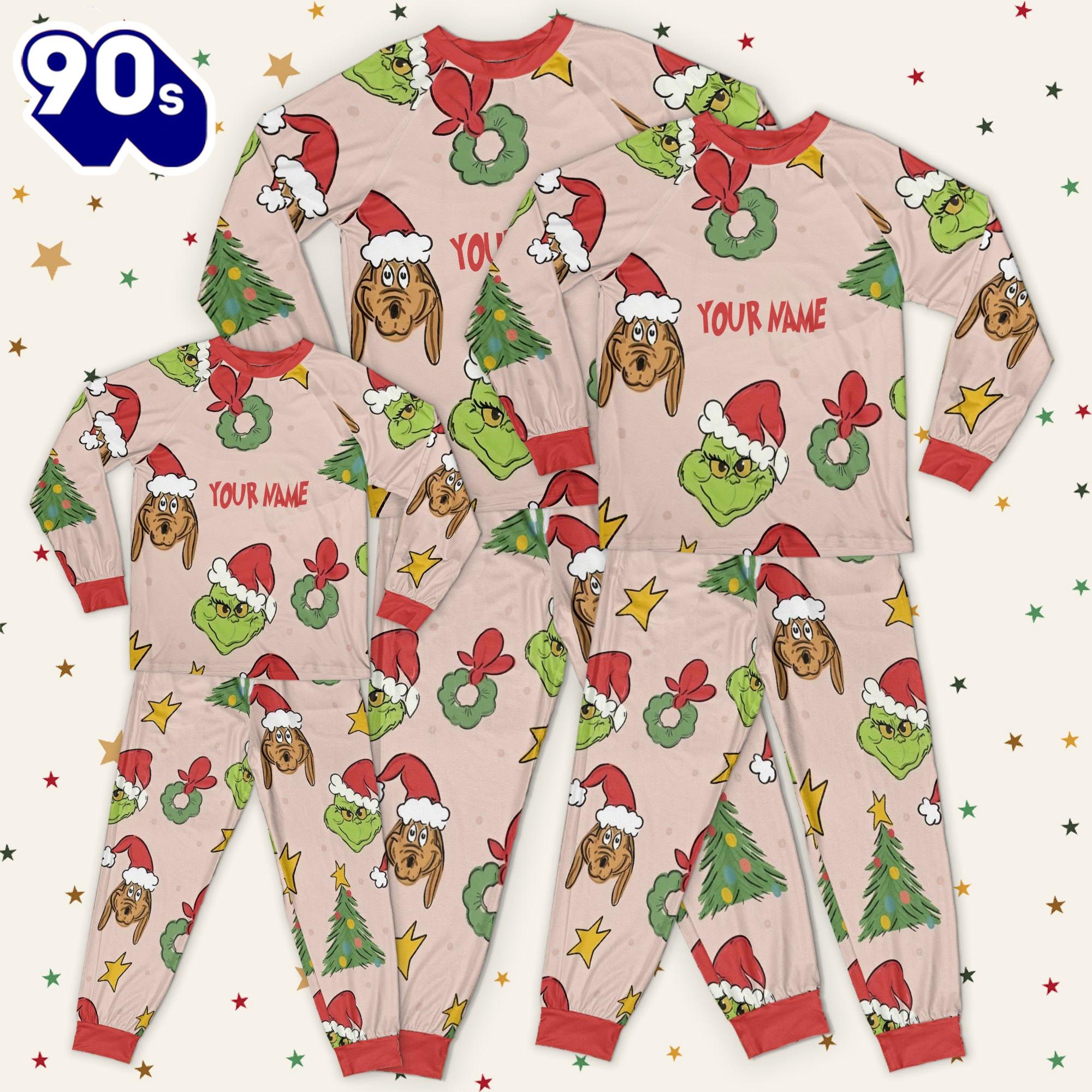 Custom Christmas Grinch Pattern Raglan Pajamas Set - Family Disneyland Matching Pajamas Set Custom Christmas Grinch Pattern Raglan Pajamas Set - Family Disneyland Matching Pajamas Set
