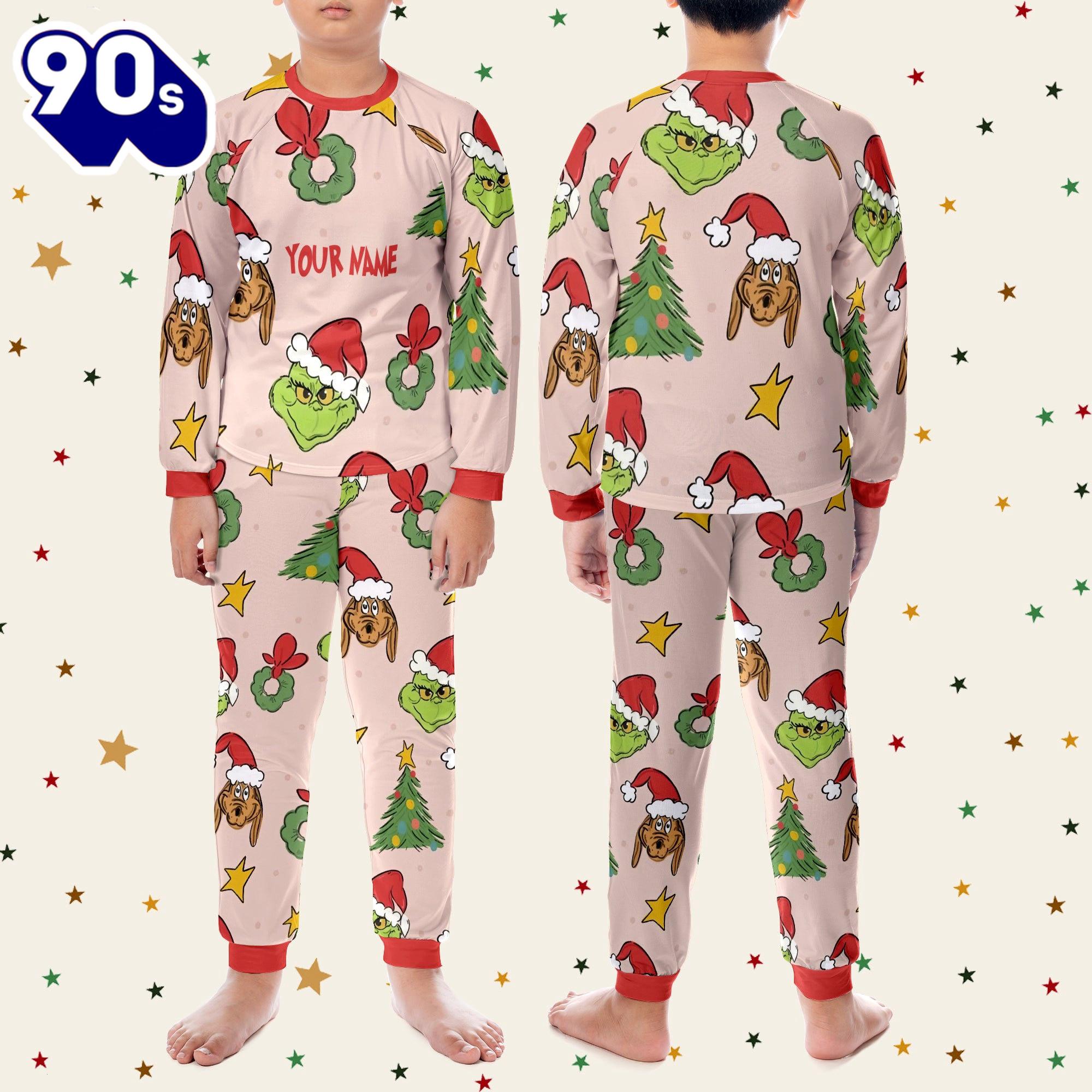 Custom Christmas Grinch Pattern Raglan Pajamas Set - Family Disneyland Matching Pajamas Set Custom Christmas Grinch Pattern Raglan Pajamas Set - Family Disneyland Matching Pajamas Set