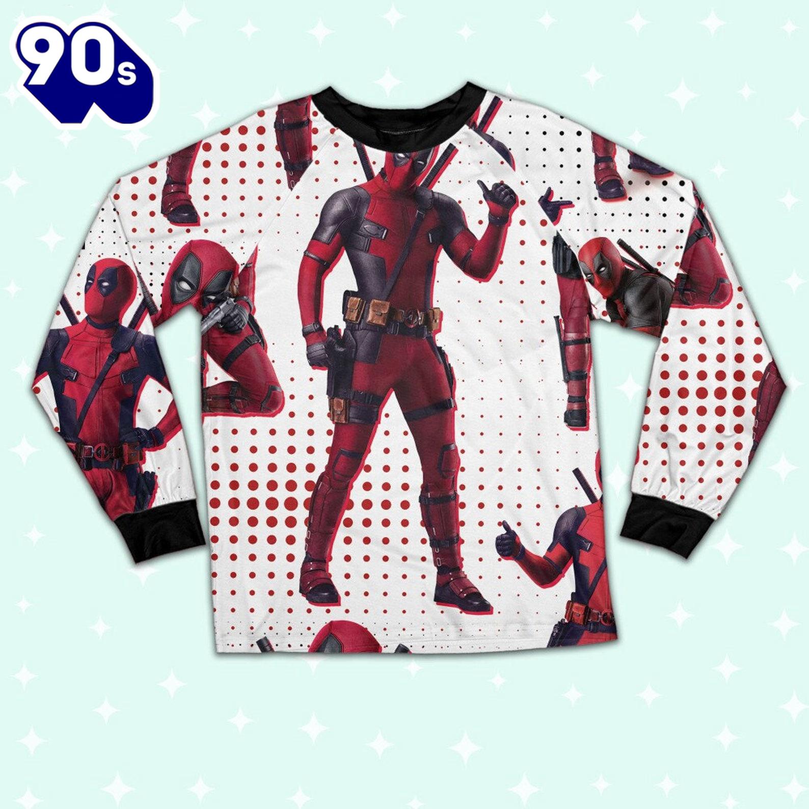 Custom Disney Deadpool and Wolverine Deadpool Colorful Pajamas - Movie Cartoon Holiday Pajamas Custom Disney Deadpool and Wolverine Deadpool Colorful Pajamas - Movie Cartoon Holiday Pajamas