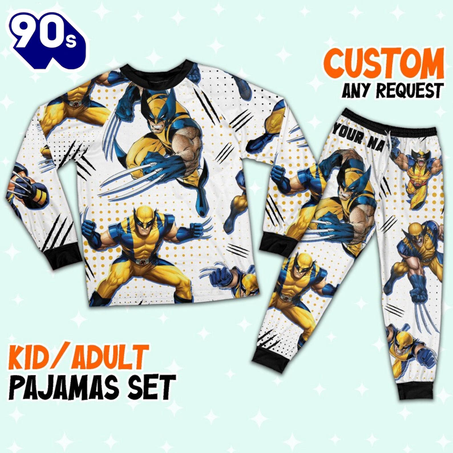 Custom Disney Deadpool and Wolverine Wolverine Colorful Pajamas - Family Disneyland Matching Pajamas Set Custom Disney Deadpool and Wolverine Wolverine Colorful Pajamas - Family Disneyland Matching Pajamas Set