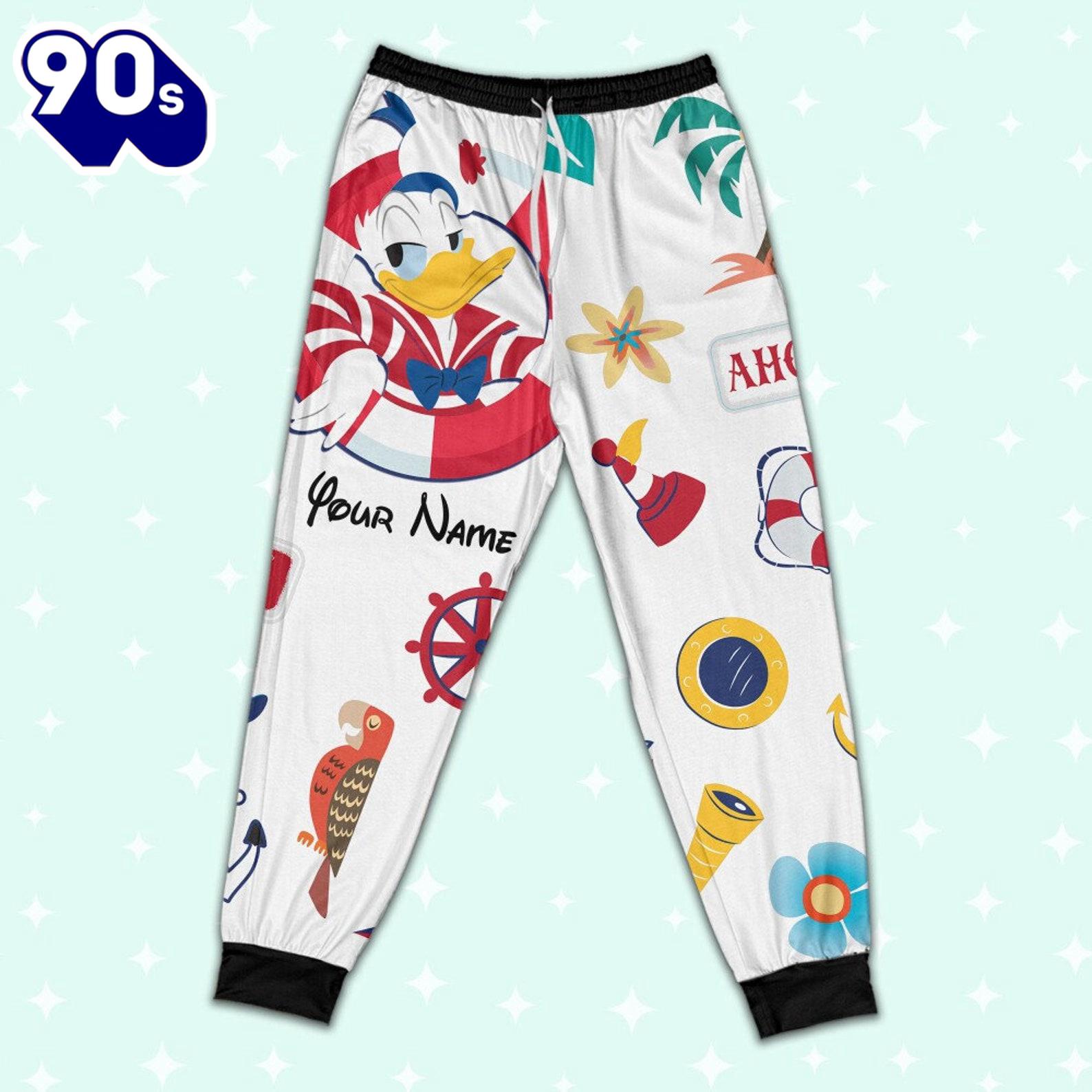 Custom Disney Donald Cruise Trip Colorful Pajamas Set - Movie Cartoon Holiday Pajamas Custom Disney Donald Cruise Trip Colorful Pajamas Set - Movie Cartoon Holiday Pajamas