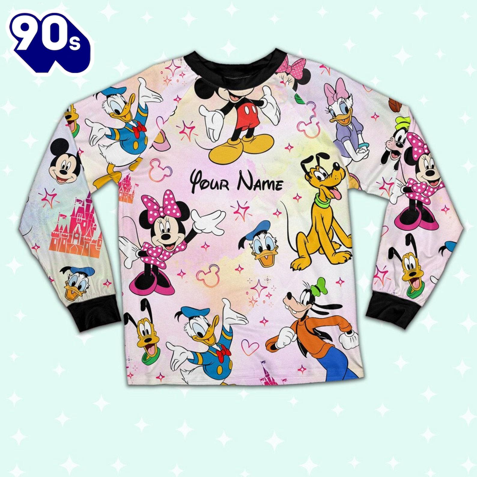 Custom Disney Friends Colorful Pajamas Set - Movie Cartoon Holiday Pajamas Custom Disney Friends Colorful Pajamas Set - Movie Cartoon Holiday Pajamas