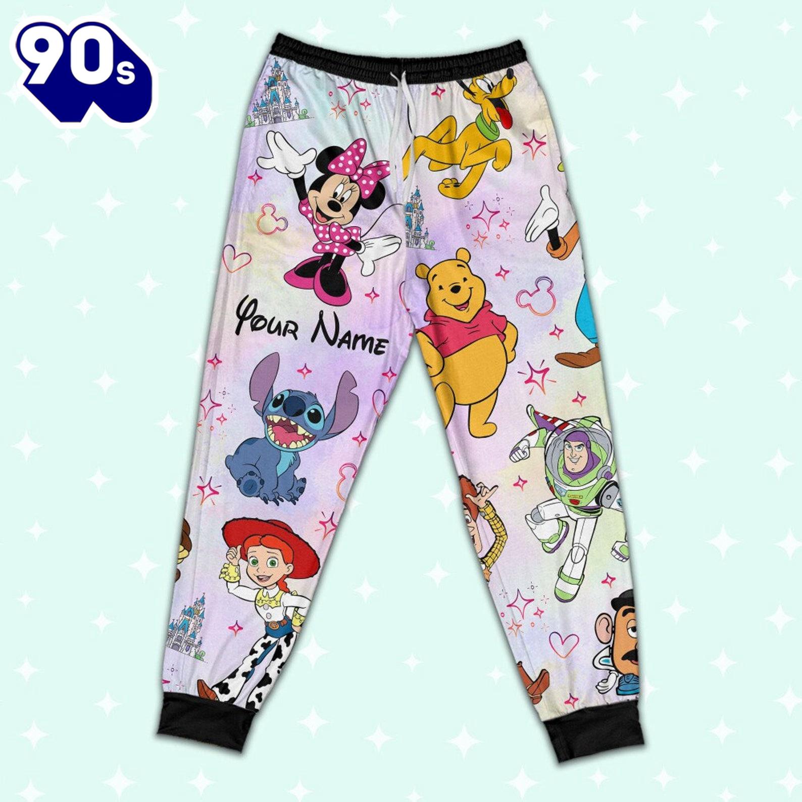 Custom Disney Friends Colorful Team Pajamas Set - Movie Cartoon Holiday Pajamas Custom Disney Friends Colorful Team Pajamas Set - Movie Cartoon Holiday Pajamas