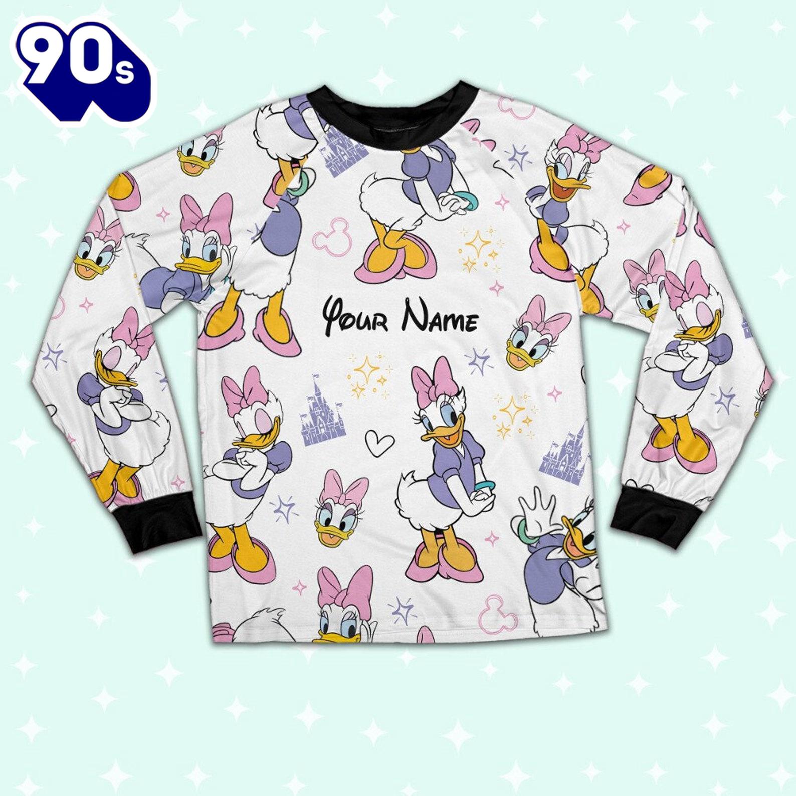 Custom Disney Friends Daisy Colorful Pajamas Set - Movie Cartoon Holiday Pajamas Custom Disney Friends Daisy Colorful Pajamas Set - Movie Cartoon Holiday Pajamas