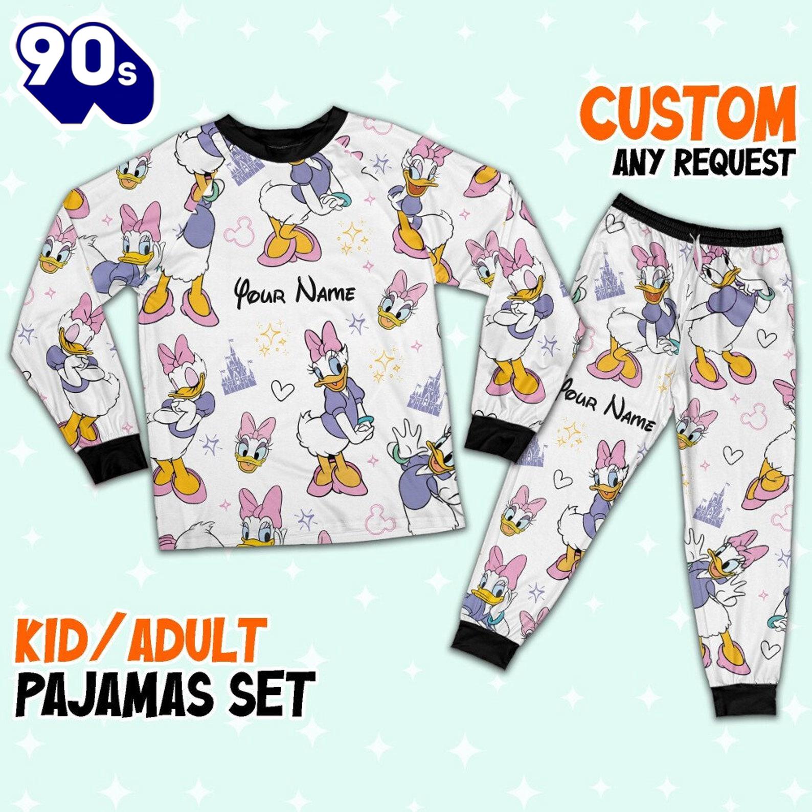 Custom Disney Friends Daisy Colorful Pajamas Set - Movie Cartoon Holiday Pajamas Custom Disney Friends Daisy Colorful Pajamas Set - Movie Cartoon Holiday Pajamas