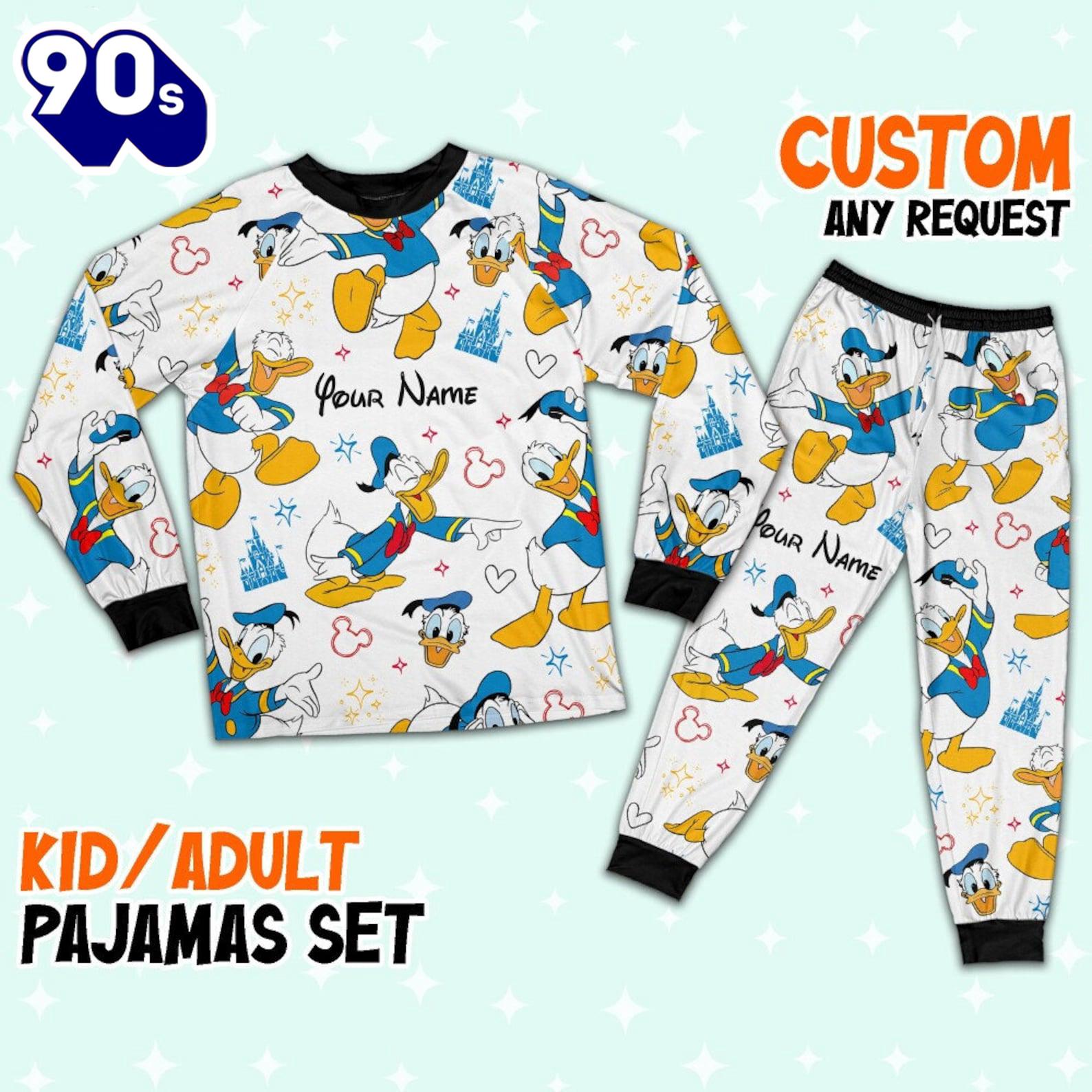 Custom Disney Friends Donald Colorful Pajamas Set - Family Disneyland Matching Pajamas Set Custom Disney Friends Donald Colorful Pajamas Set - Family Disneyland Matching Pajamas Set