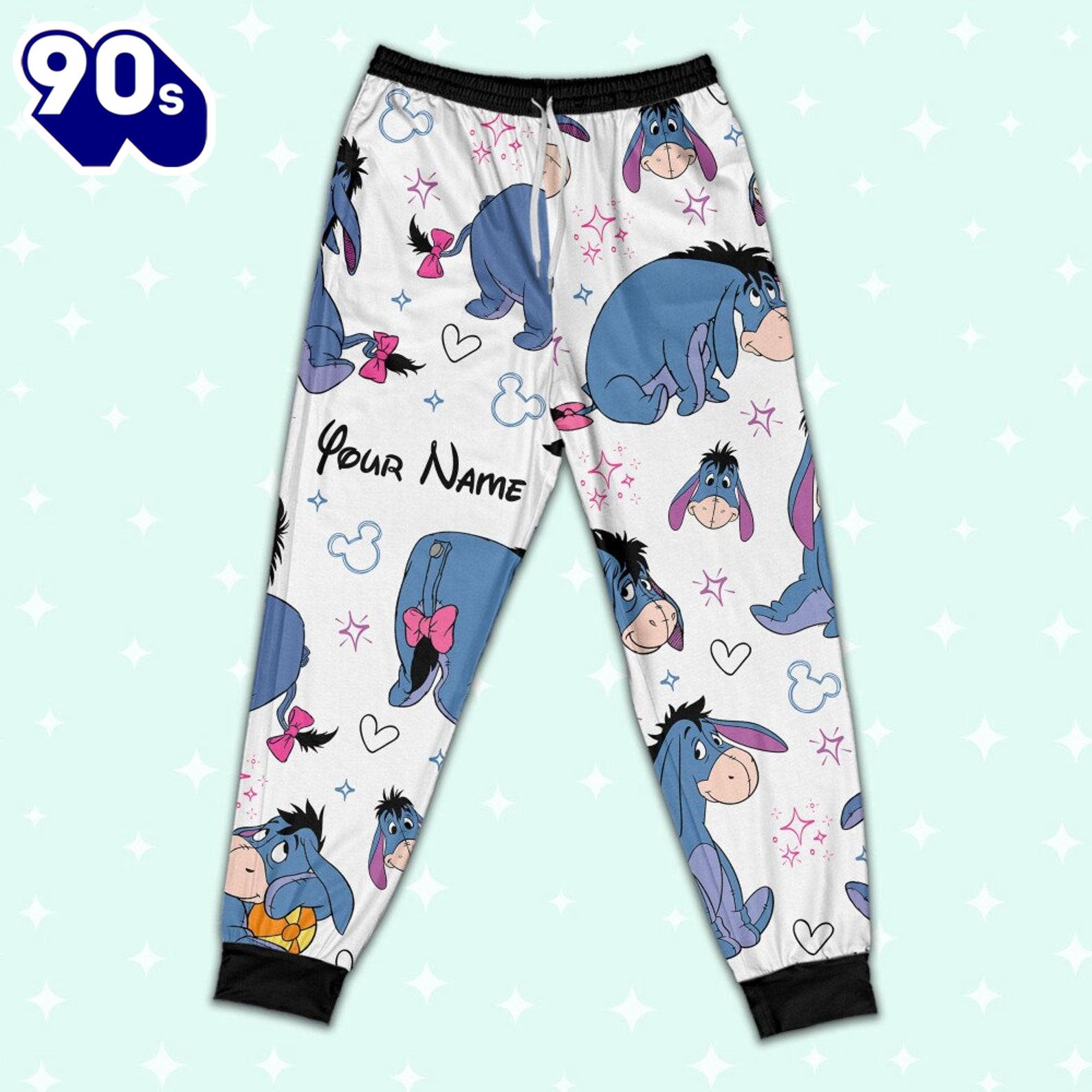 Custom Disney Friends Eeyore Colorful Pajamas Set - Movie Cartoon Holiday Pajamas Custom Disney Friends Eeyore Colorful Pajamas Set - Movie Cartoon Holiday Pajamas