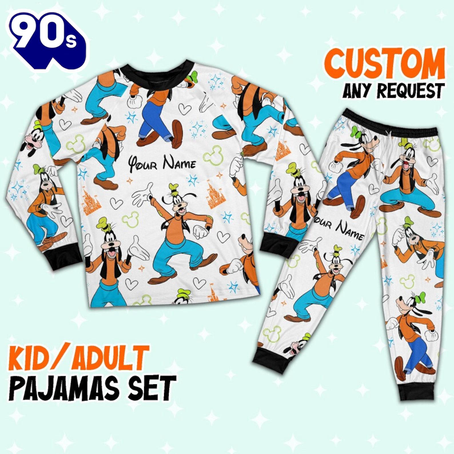 Custom Disney Friends Goofy Colorful Pajamas Set - Family Disneyland Matching Pajamas Set Custom Disney Friends Goofy Colorful Pajamas Set - Family Disneyland Matching Pajamas Set