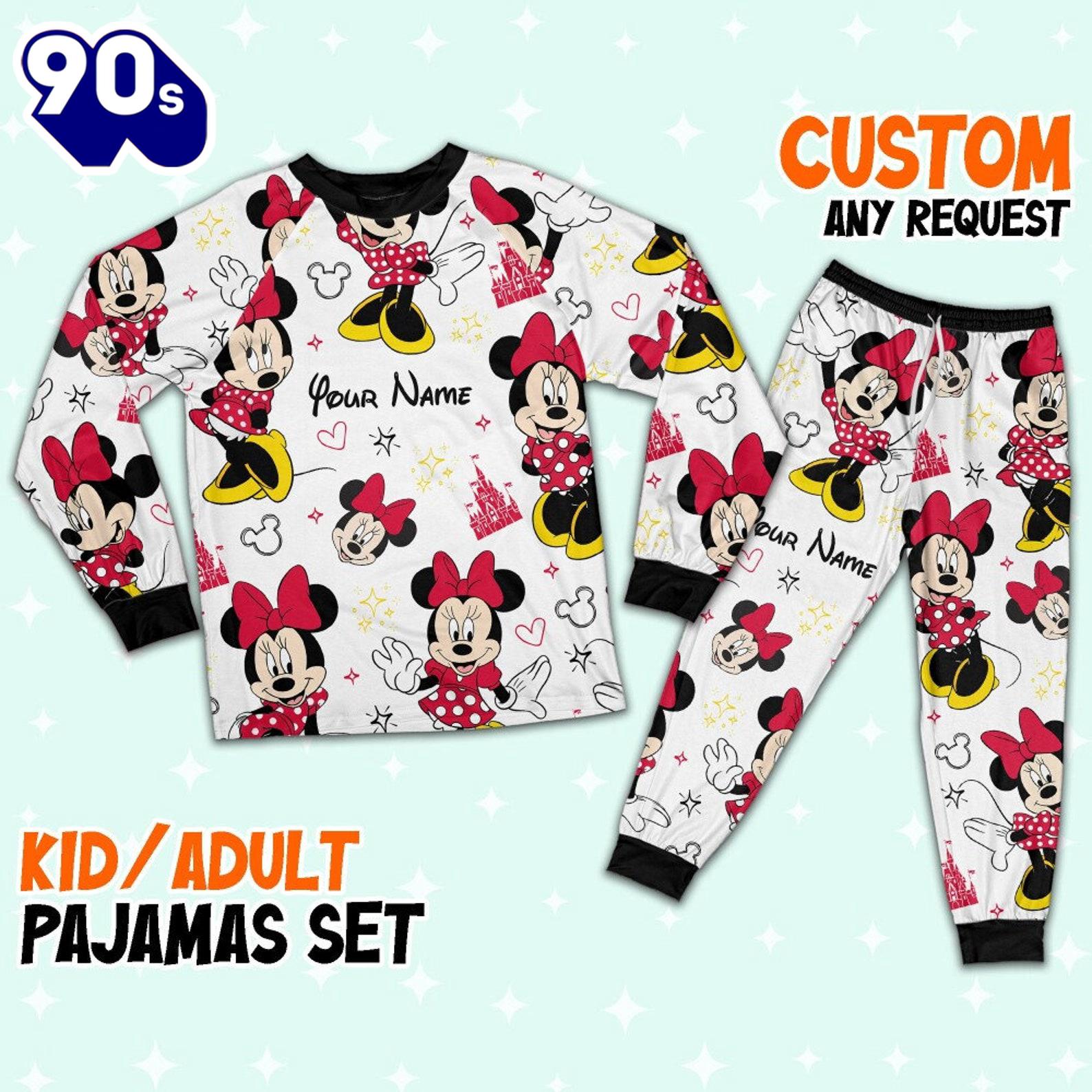 Custom Disney Friends Minnie Colorful Pajamas Set - Movie Cartoon Holiday Pajamas Custom Disney Friends Minnie Colorful Pajamas Set - Movie Cartoon Holiday Pajamas