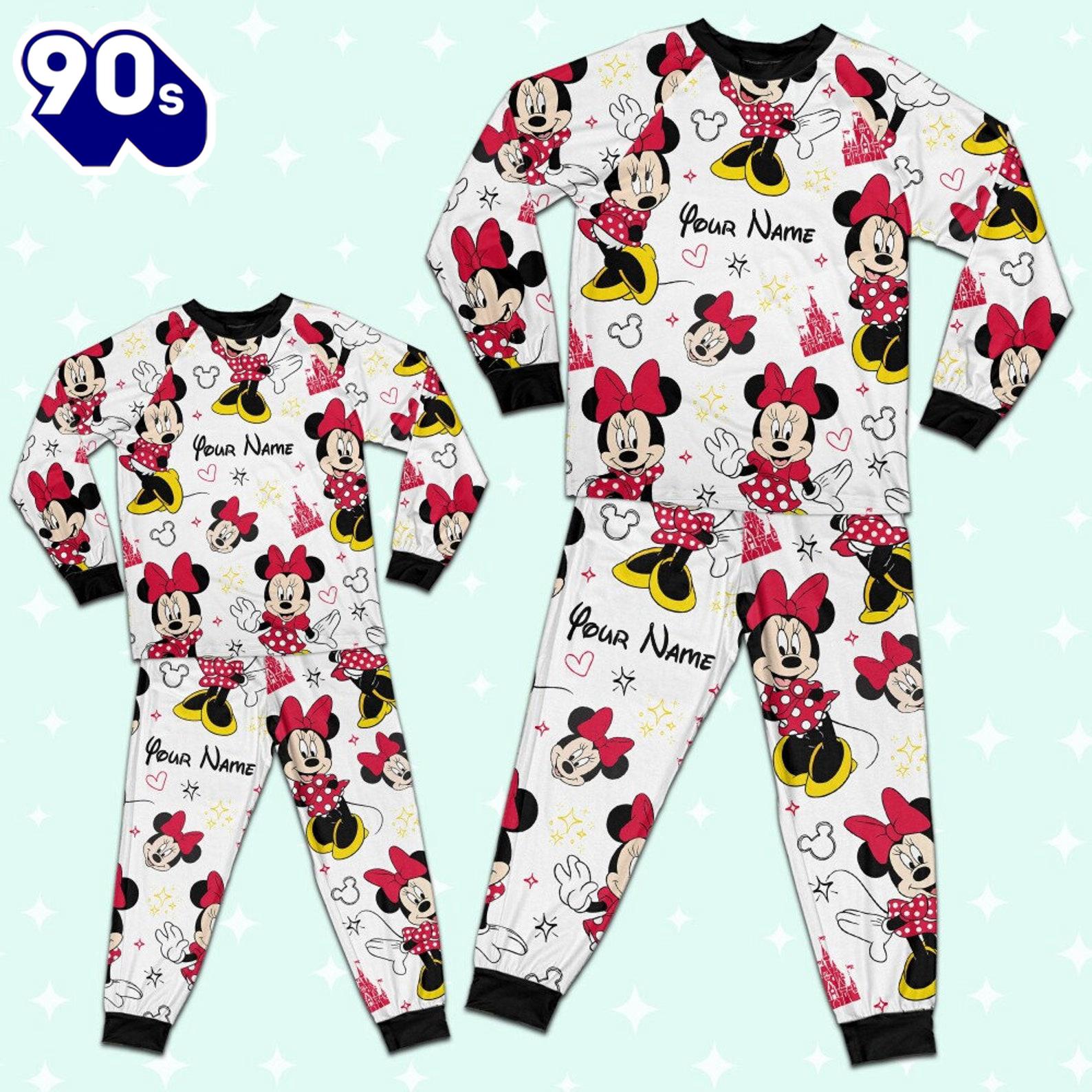 Custom Disney Friends Minnie Colorful Pajamas Set - Movie Cartoon Holiday Pajamas Custom Disney Friends Minnie Colorful Pajamas Set - Movie Cartoon Holiday Pajamas
