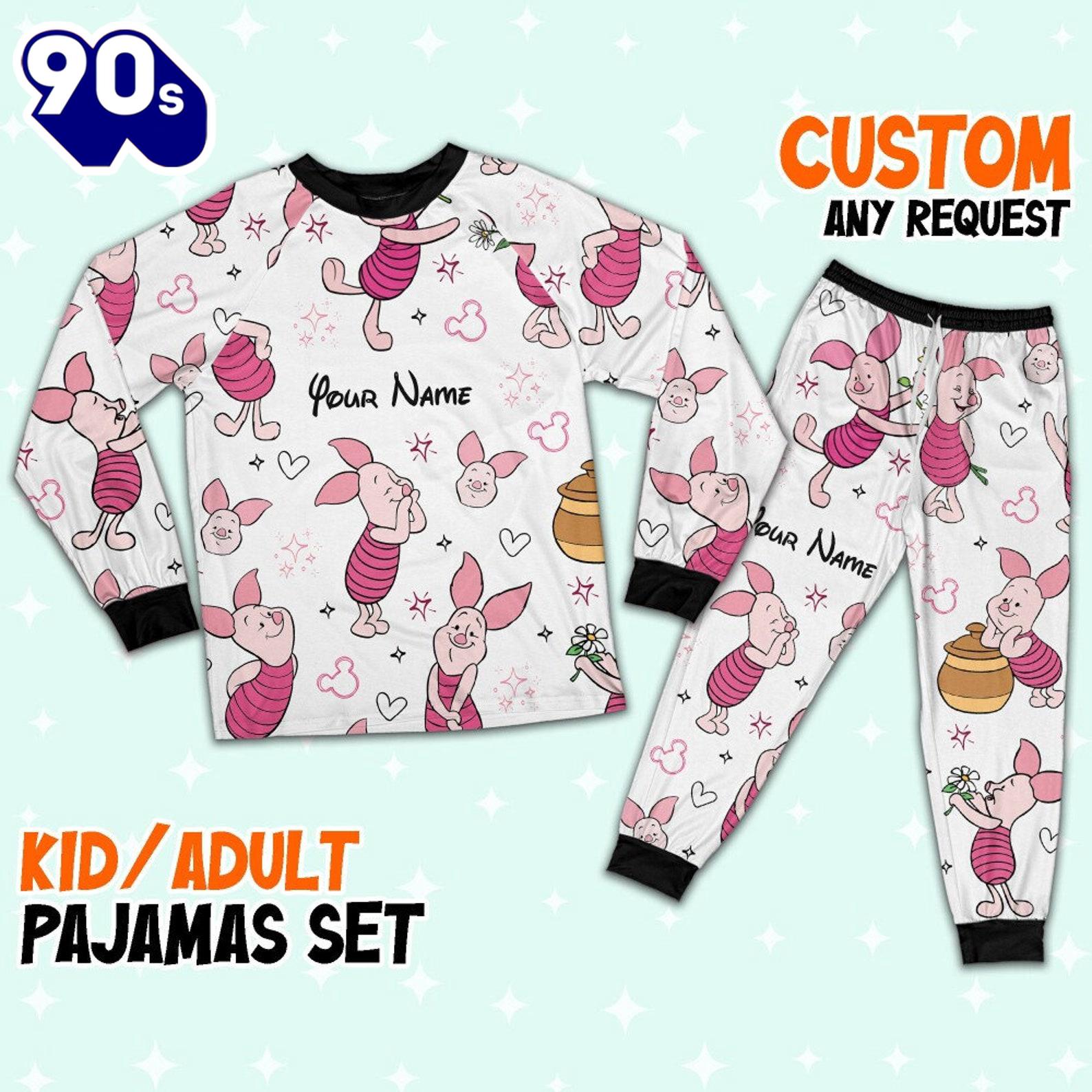 Custom Disney Friends Piglet Colorful Pajamas Set - Movie Cartoon Holiday Pajamas Custom Disney Friends Piglet Colorful Pajamas Set - Movie Cartoon Holiday Pajamas
