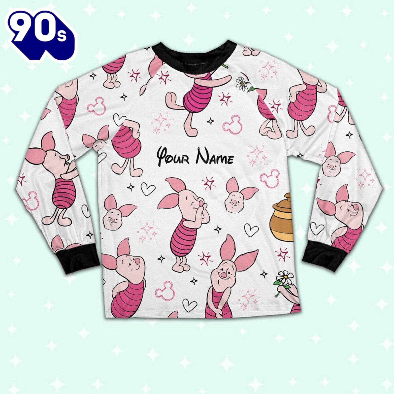 Custom Disney Friends Piglet Colorful Pajamas Set - Movie Cartoon Holiday Pajamas Custom Disney Friends Piglet Colorful Pajamas Set - Movie Cartoon Holiday Pajamas