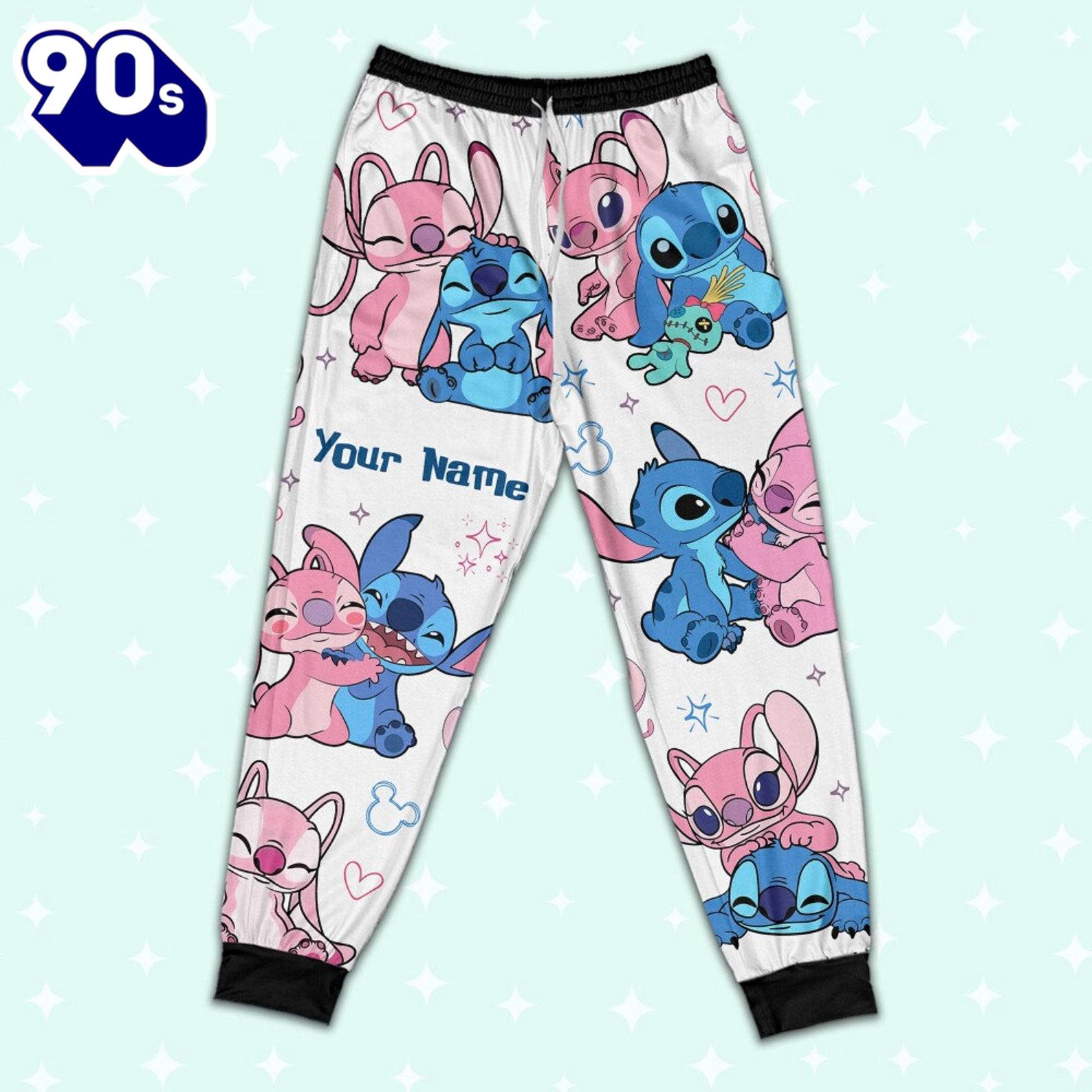 Custom Disney Friends Stitch and Angel Colorful Pajamas Set - Movie Cartoon Holiday Pajamas Custom Disney Friends Stitch and Angel Colorful Pajamas Set - Movie Cartoon Holiday Pajamas