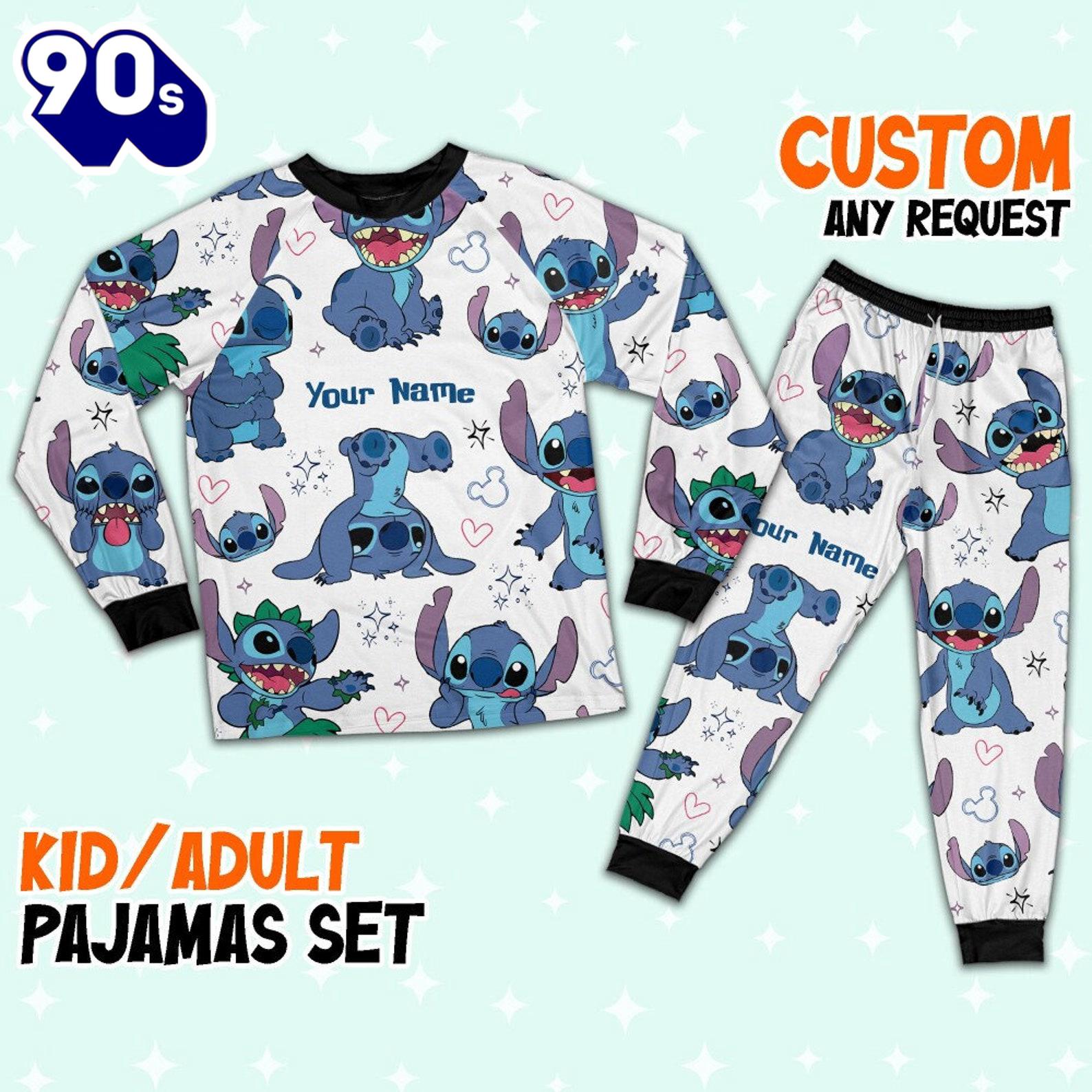 Custom Disney Friends Stitch Colorful Pajamas Set - Movie Cartoon Holiday Pajamas Custom Disney Friends Stitch Colorful Pajamas Set - Movie Cartoon Holiday Pajamas